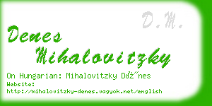 denes mihalovitzky business card